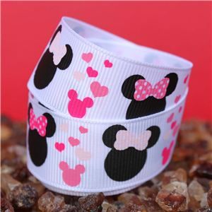 Mouse Head  Ribbon - Twp Pink Bows
